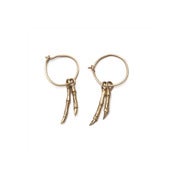 Image of 14k gold small two branch hoop earrings (E0404A14k)