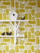 Image of NEW Logpile wallpaper in moss yellow