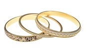 Image of Leather Bangle Set-Bronze