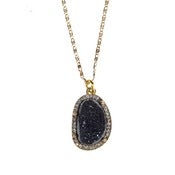 Image of Allayna Druzy Necklace - Black   *As seen in InStyle Magazine