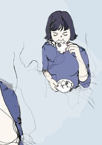 Image of 'KIRSTY BLUE DRINKS TEA' NOTEBOOK