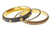 Image of Leather Bangle Set-Brown