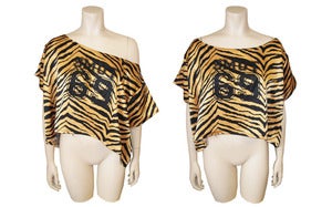 Image of SMUT69 tiger print silk crop t-shirt
