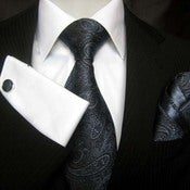 Image of Adam Summer Set silk Tie + Cufflink  + Hanky  C03