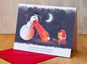 Image of Firebreathing Snowman - "Merry Christmas"