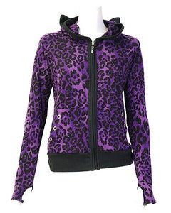 Image of Darkside Purple Leopard Ear Hoody