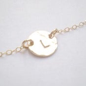 Image of Tiny Hammered Initial Necklace
