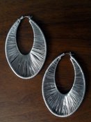 Image of Threaded Metal Earrings (3 Inches!!!)