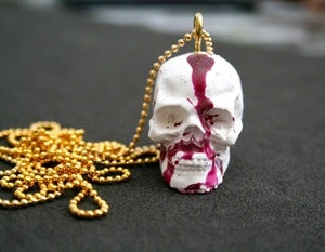 Image of Blood Splash Skull Necklace