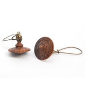 Image of Wooden SpinningTop earrings - short loop
