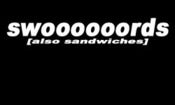 Image of swoooooords! [also sandwiches] t-shirt