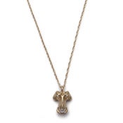 Image of 14k gold caudal vertebrae w/ pearl on 18” rope chain (P0314k18)
