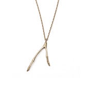 Image of 14k gold large double branch on 18” rope chain (P0414k18)