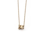Image of 14k gold single vertebrae on 18” rope chain (P02114k18)