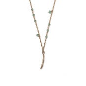 Image of medium 14k gold branch on 14k gold & emerald 20" rope chain (P1214kem20)