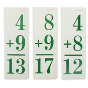 Image of Set of 5 vintage Flashcard Green (plus or minus)