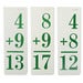 Image of Set of 5 vintage Flashcard Green (plus or minus)