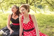Image of Red & White Polka Dot Halterneck Dress