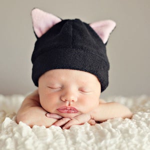 Image of Animal Ears Fleece Hat Pattern for Baby and Children Rabbit Hat Cat Hat Horns 
