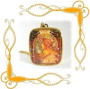 Image of Mucha Zodiac Music Box Pendant