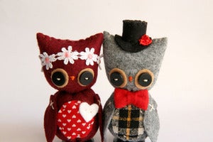 Image of Owl Cake Toppers and Mounted Doe