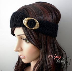 Image of Black Vintage Buckle Headband