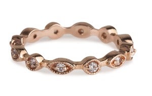 Image of Kara Ackerman <i> Talulah <i/> Marquise Rings in Rose Vermeil with White Stones
