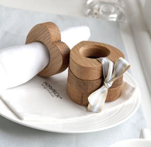 Image of Oak Heart napkin rings (Set of 4)