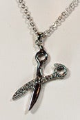 Image of Glam Scissors Necklace adorned with Rhinestones