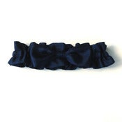 Image of Elegant Bow Garter in navy blue vintage ribbon