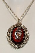 Image of Small Swarovski Crystal En-crested Cameo w/ Praying Hands