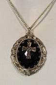 Image of Small Swarovski Crystal En-crested Cameo w/ Cross