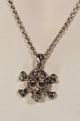 Image of Chrome Rhinestone Skull Necklace