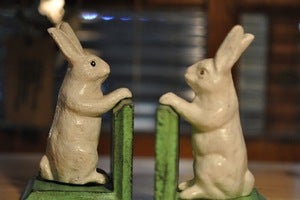 Image of Cast Iron Bunny Bookends