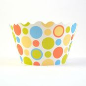 Image of Dorothy Blue/Yellow Polkadots Cupcake Wrappers
