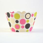 Image of Dorothy Black/Pink Polkadots Cupcake Wrapper