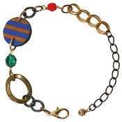 Image of Eclectic blue stripe bracelet