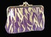 Image of gold leaf feuschia purse