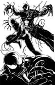 Image of SPIDERMAN VS VENOM VS CARNAGE - BLACK/WHITE