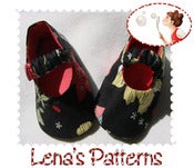Image of Easy Sewing Pattern for Baby Ballerina Shoes with Elastic Strap - DIY - Newborn to 24 Months