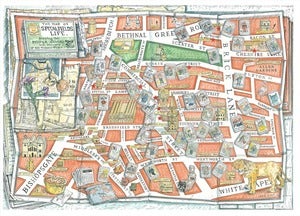 Image of The Map of Spitalfields Life (Hand-tinted Limited Edition Print)