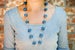 Image of Large Funky Paper Bead Necklaces ~ Blue
