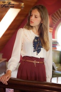 Image of *As seen in LOOK magazine*Old School Ruffled Collar Bow Blouse (White) Back in Stock!