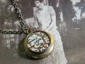 Image of Vintage Map Locket - Antique Brass - Petit