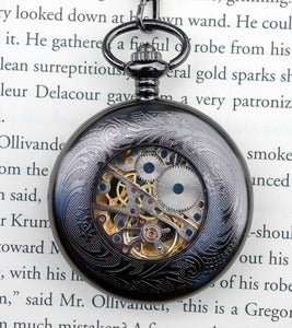 Image of Dark Skeleton Wind-Up Pocket Watch
