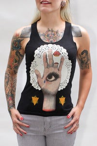 Image of Eye Hand Racerback Tank in Black - Womens