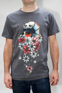 Image of Dahlias Tee Shirt in Asphalt - Mens/Unisex