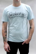 Image of Skelecore Script Tee Shirt in Blue - Mens/Unisex