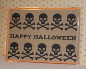 Image of Happy Halloween with Skulls note card