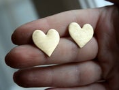 Image of Large Brass Heart Studs